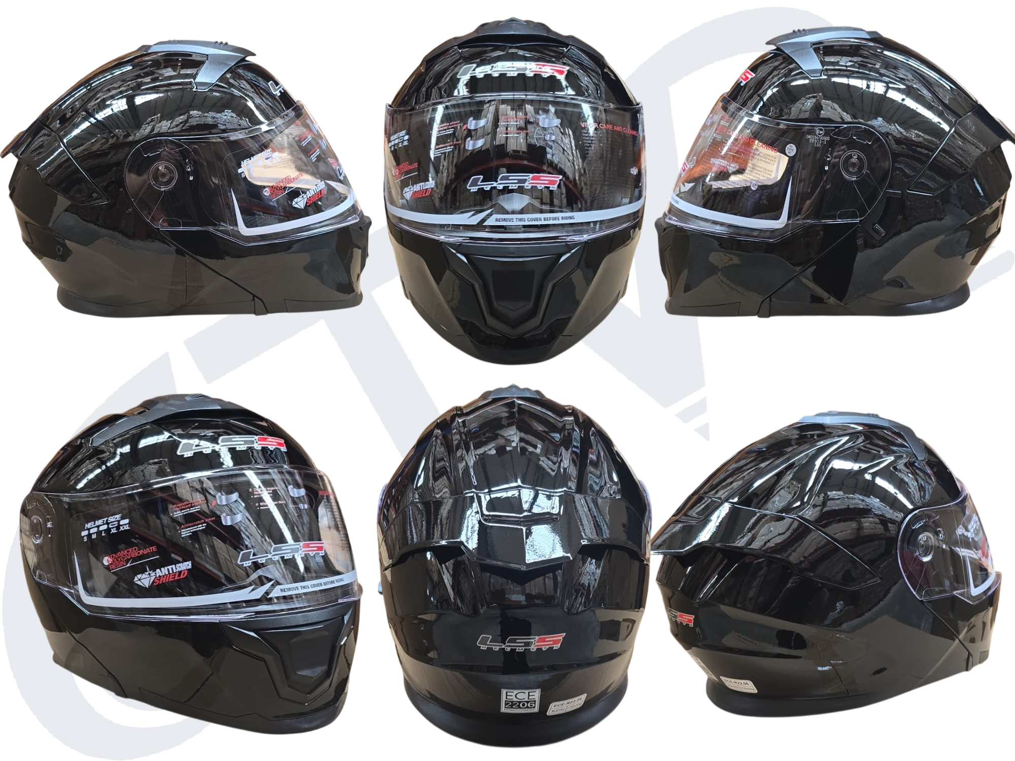 ÇENE AÇILIR KASK PARLAK SİYAH  ( XXL )
