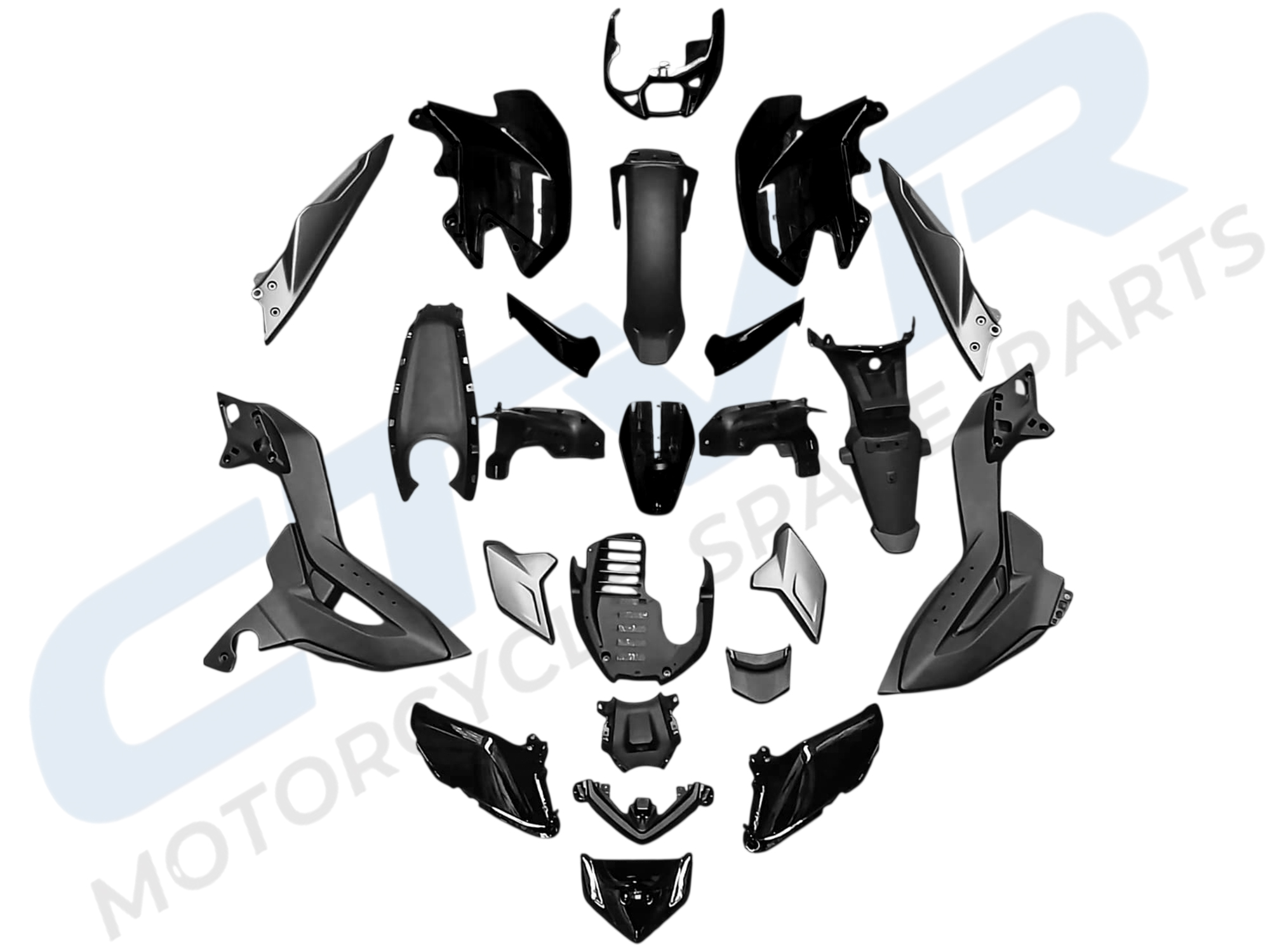 TVS RAİDER 125 KAPORTA SETİ NEBULA SİYAH  CTVR