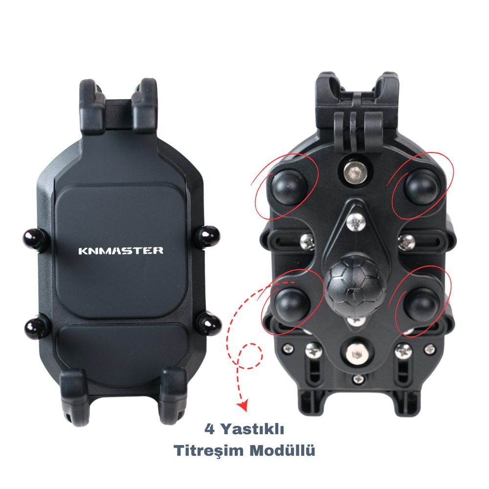 Knmaster TT860 Titreşim Engelleyicili Tüm Motosikletlere Uyumlu Telefon Tutucu (Kamera Bağlantılı)