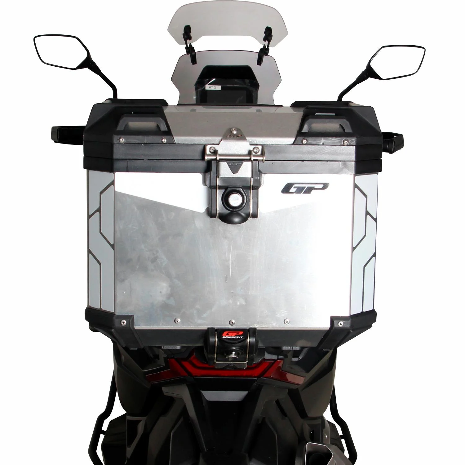 GP Kompozit Universal 57 lt Alüminyum Motosiklet Çantası gri