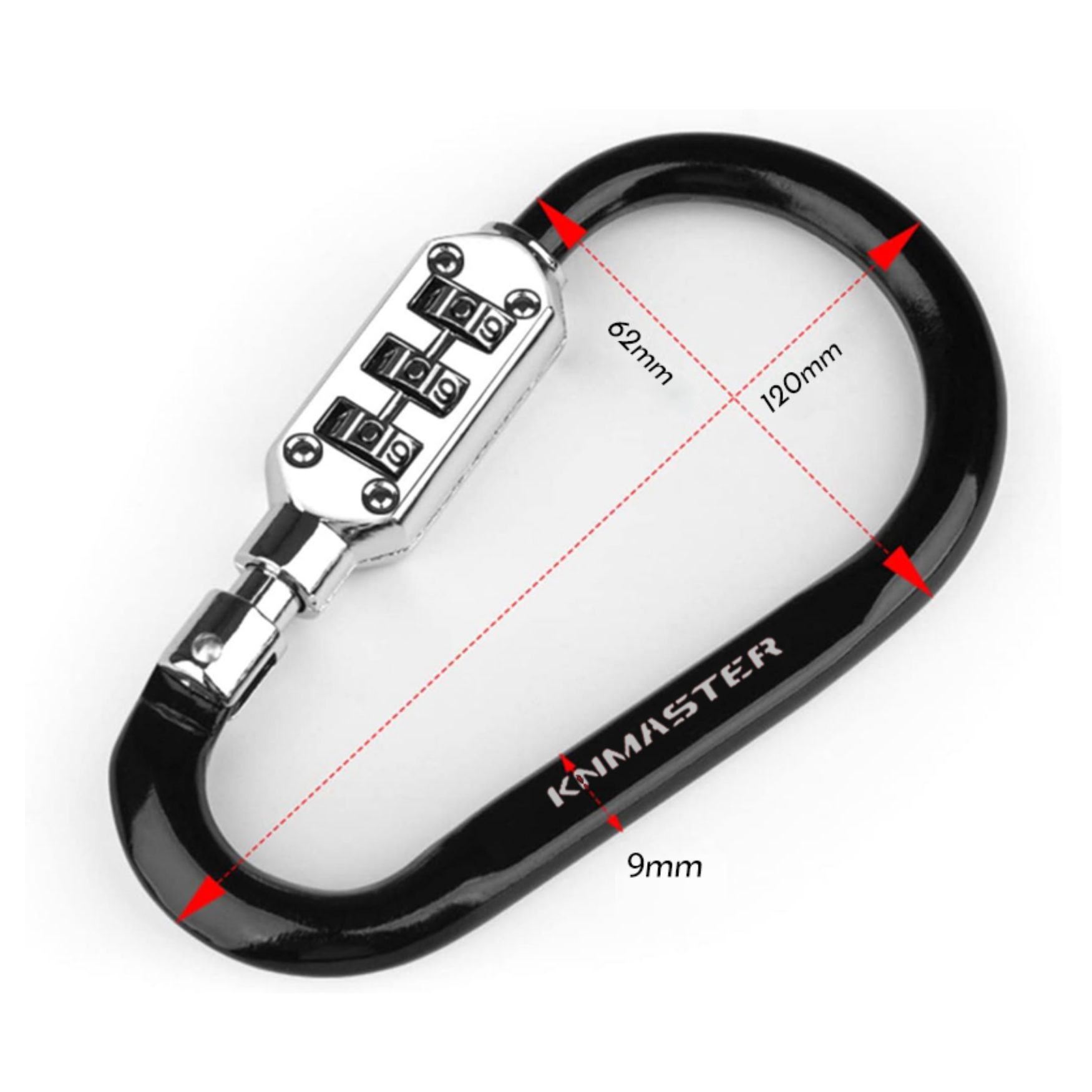 Knmaster LOCK 100 Şifreli Karabina Çok Amaçlı Motosiklet Kask Kilidi