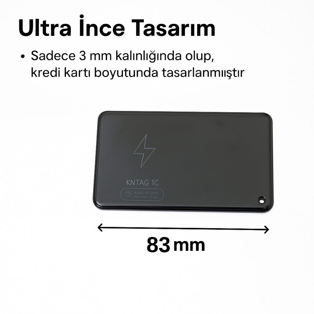KNMASTER KNTAG 1C – Ultra İnce Akıllı Takip Kartı (Cüzdan Bulucu)