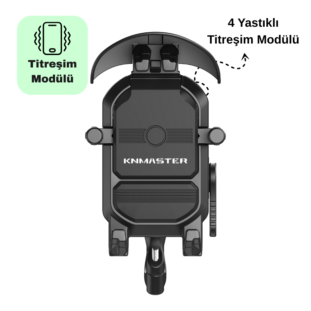 KNMASTER TT830 Titreşim Önleyicili Motosiklet Telefon Tutucu (Kamera Bağlantılı)