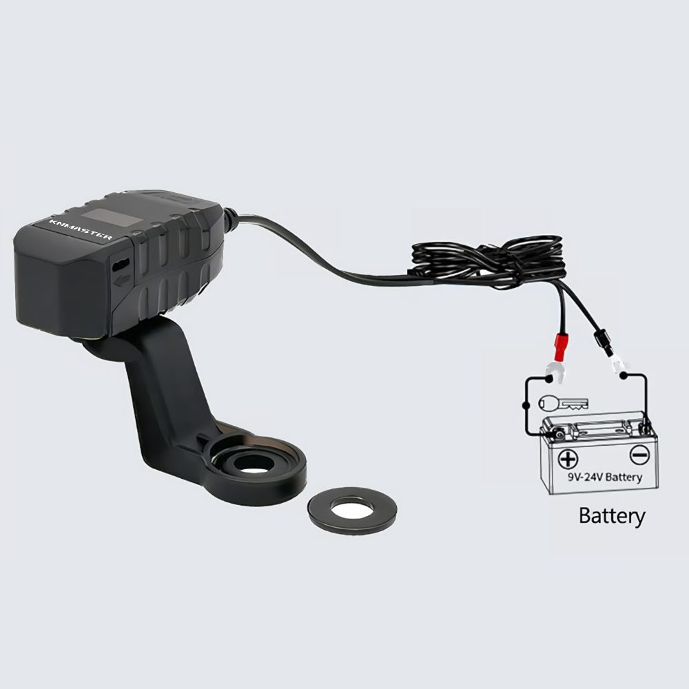 KNMASTER UC200 Motosiklet USB ve Type-C Çift Girişli Şarj Soketi