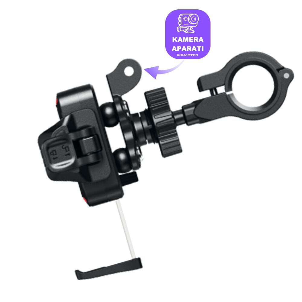 KNMASTER TT890 Titreşim Önleyicili Motosiklet Telefon Tutucu (Kamera Bağlantılı)