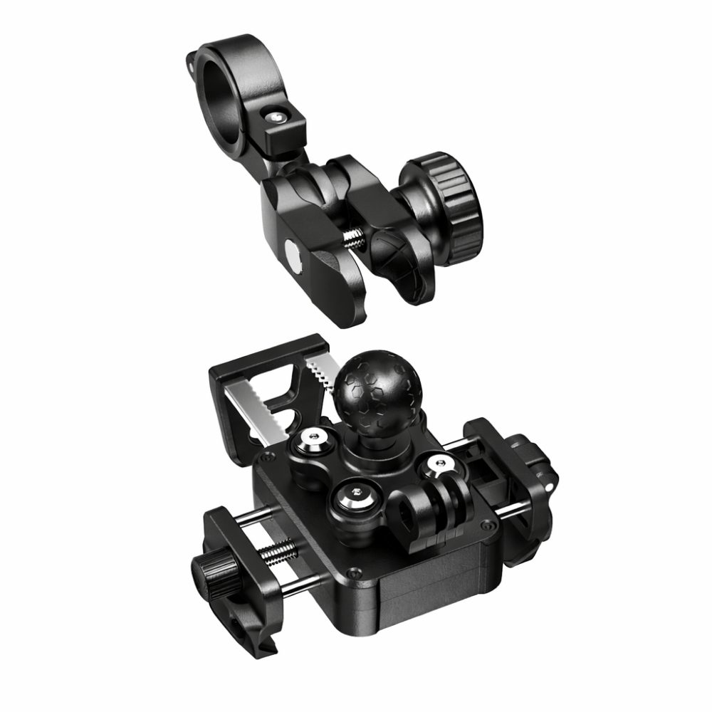 KNMASTER TT890L Titreşim Önleyicili Motosiklet Telefon Tutucu (Kamera Bağlantılı)