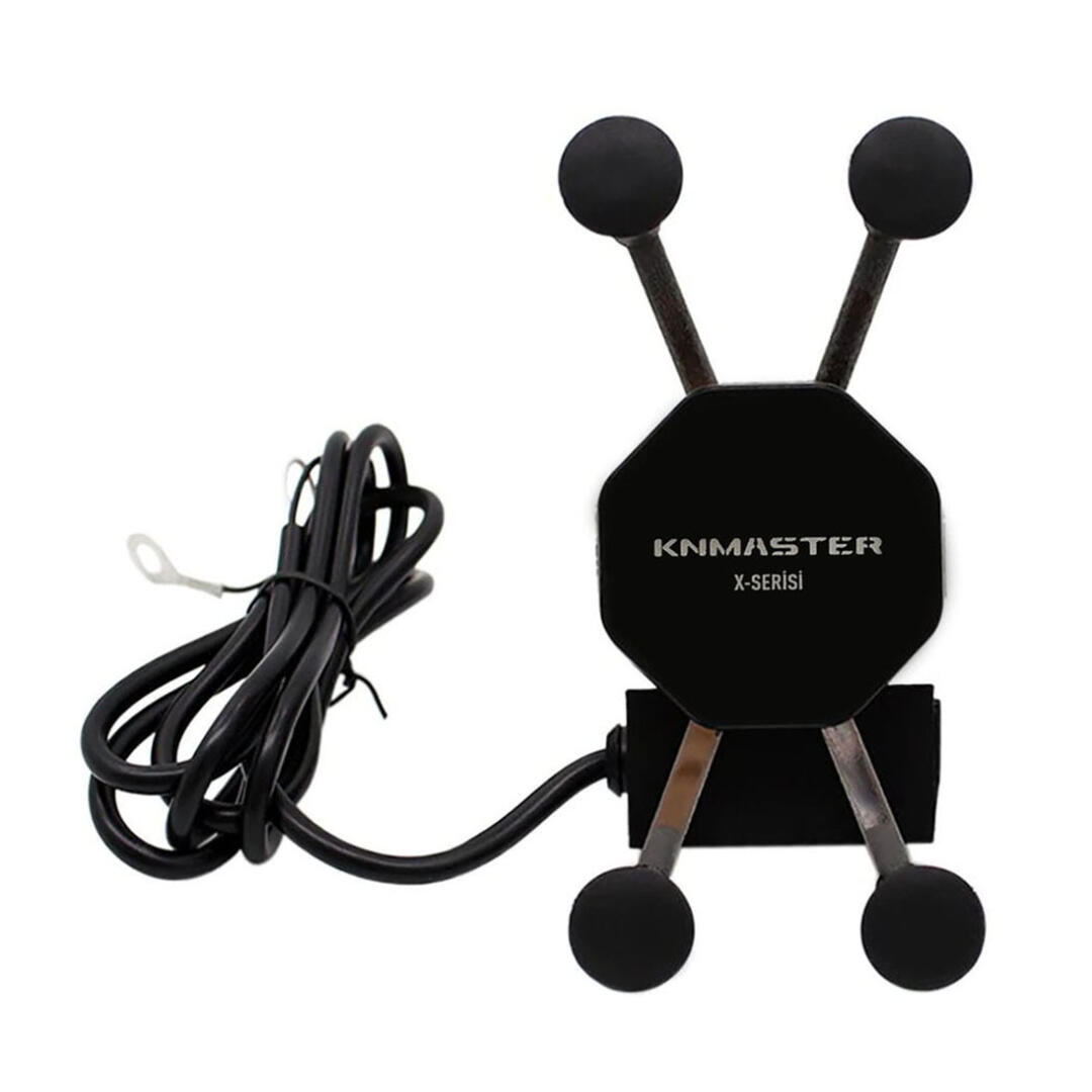 KNMASTER Knmaster X Serisi Motosiklet Bisiklet Telefon Tutucu – Gidon Bağlantılı – Usb Girişli