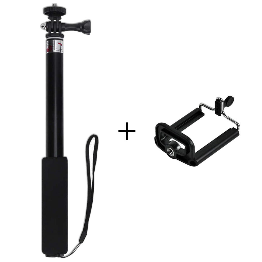 Tüm Aksiyon Kameralara Uyumlu Sualtı Monopod 95cm + Telefon Tutucu