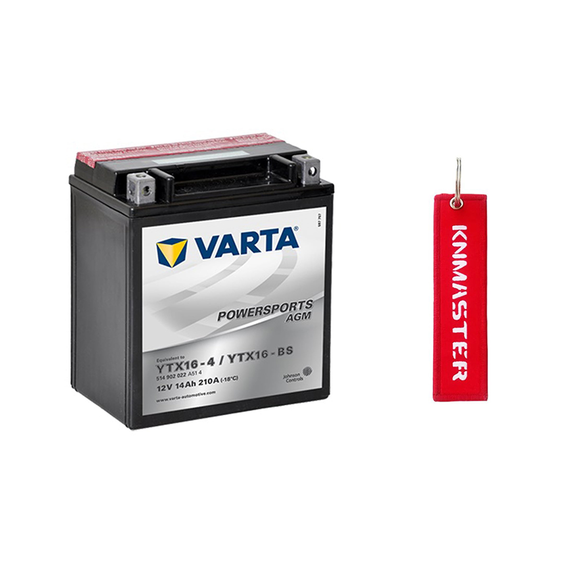 Varta YTX16-BS Motosiklet Aküsü + KNMASTER ANAHTARLIK