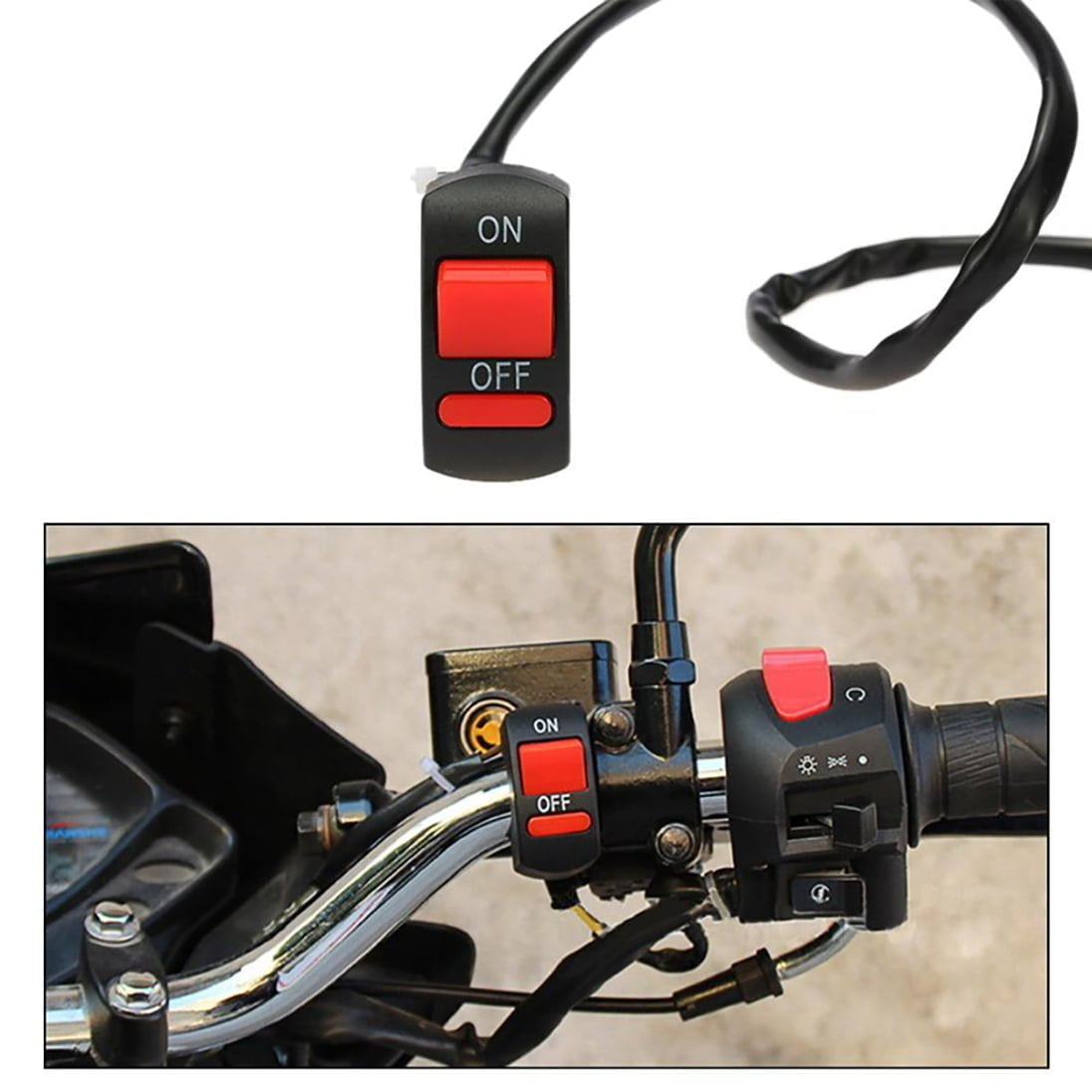 KNMASTER Knmaster Motosiklet Sis Farı Aç Kapa Düğmesi Kırmızı