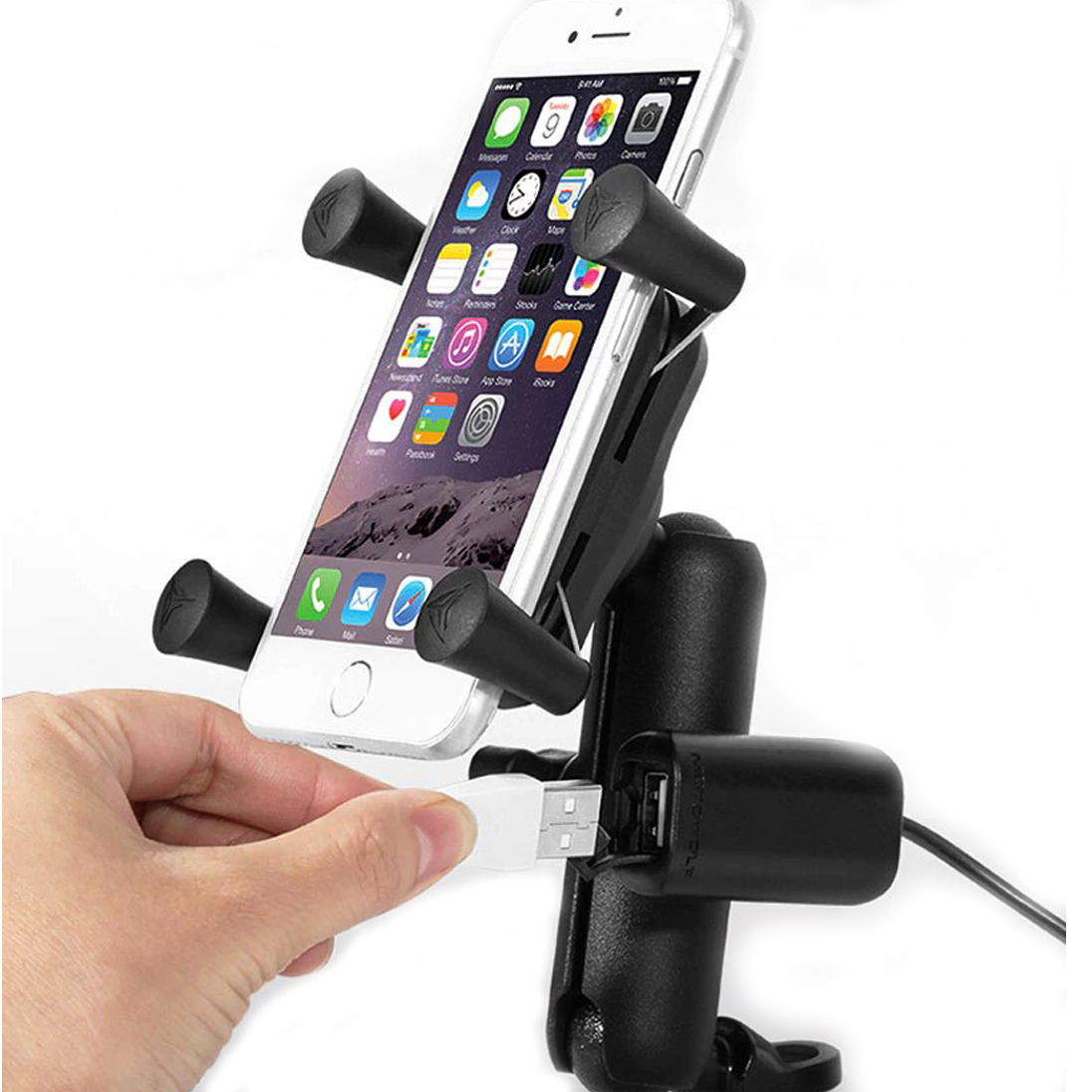 Motowolf Motowolf Usb Şarj Soketli Ayna Bağlantılı Telefon Tutucu