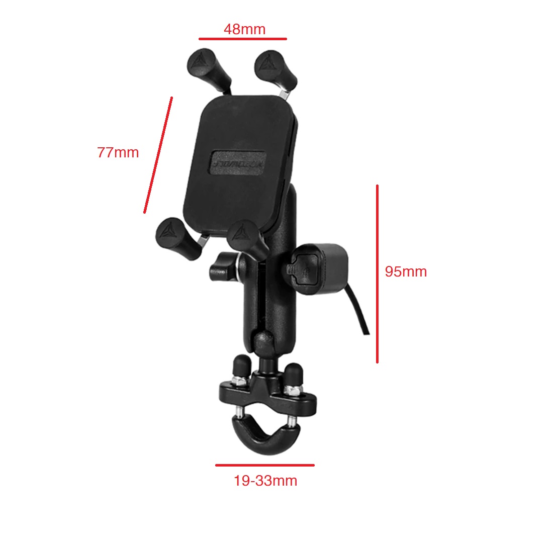Motowolf Usb Şarj Soketli Gidon Bağlantılı Telefon Tutucu