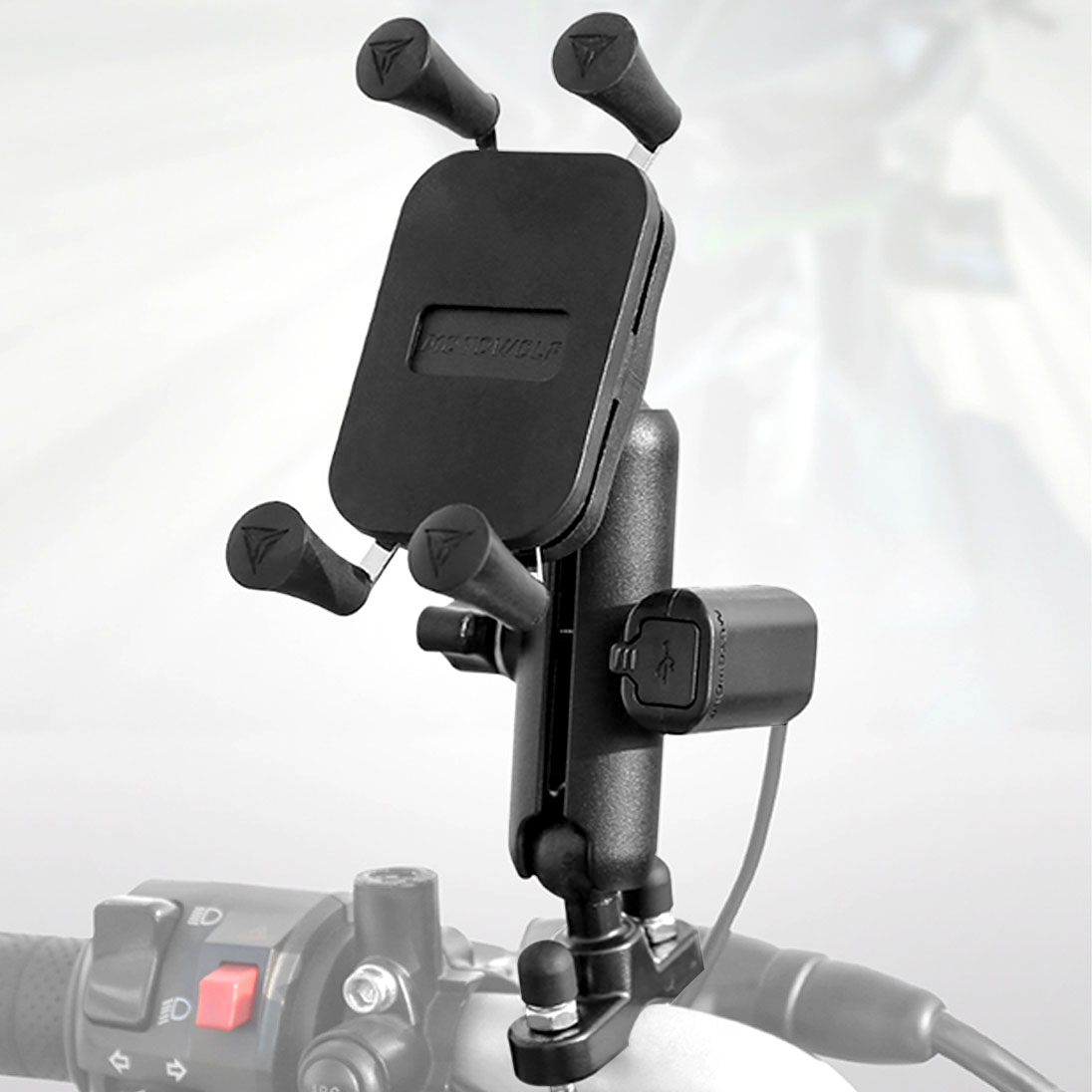 Motowolf Motowolf Usb Şarj Soketli Gidon Bağlantılı Telefon Tutucu