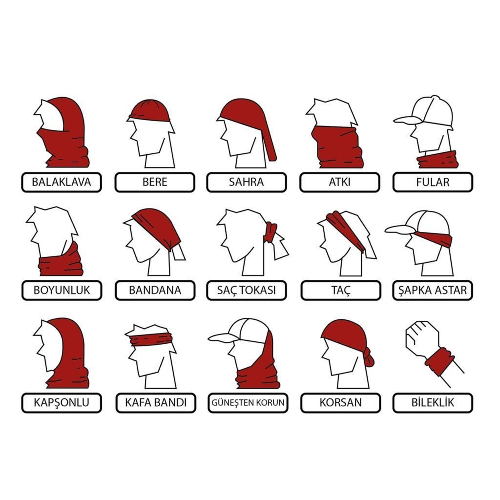 KNMASTER Knmaster Alpinia 5’li Paket Buff Bandana TÜRK MARKASI