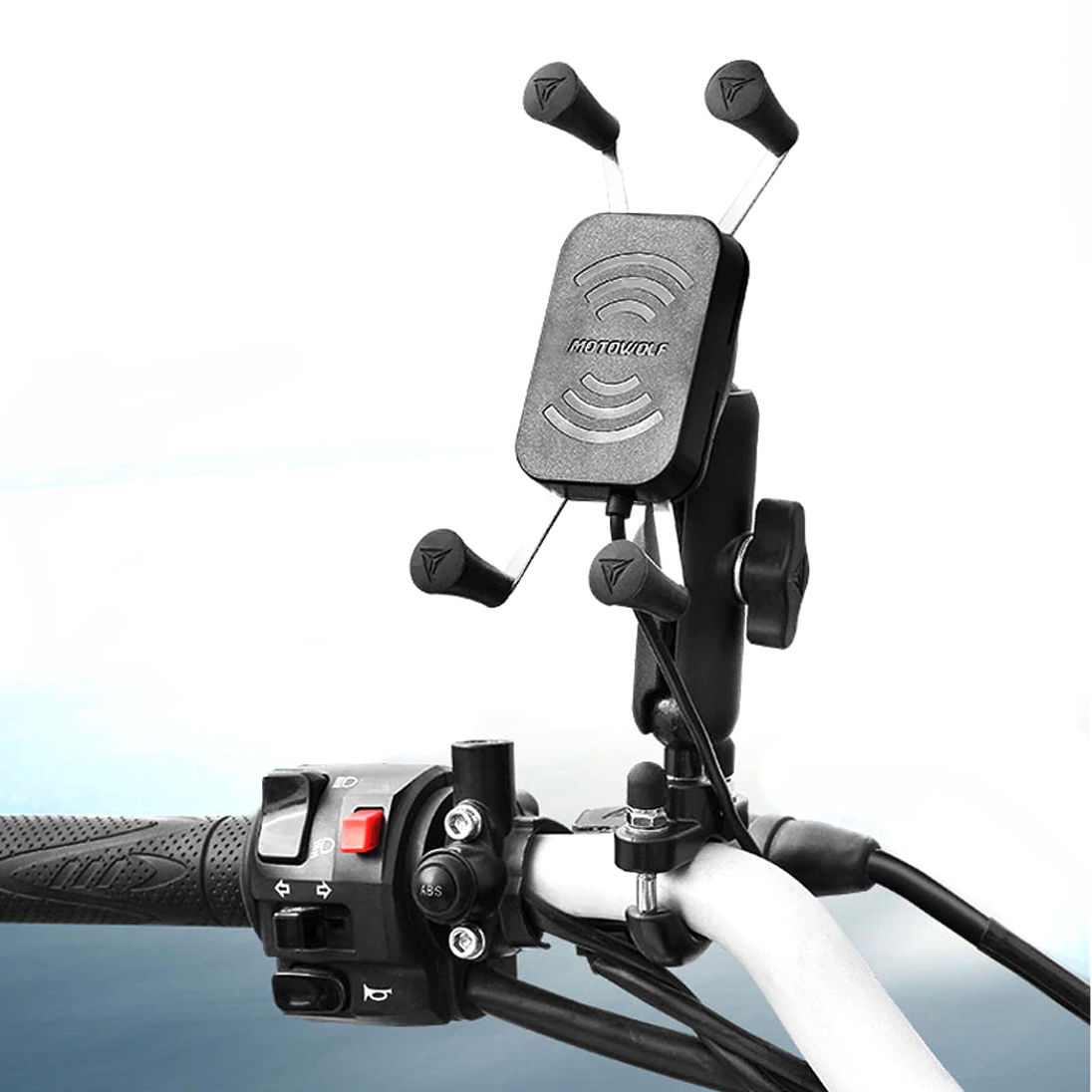Motowolf Motowolf Gidon Bağlantılı Wireless Şarjlı Telefon Tutucu