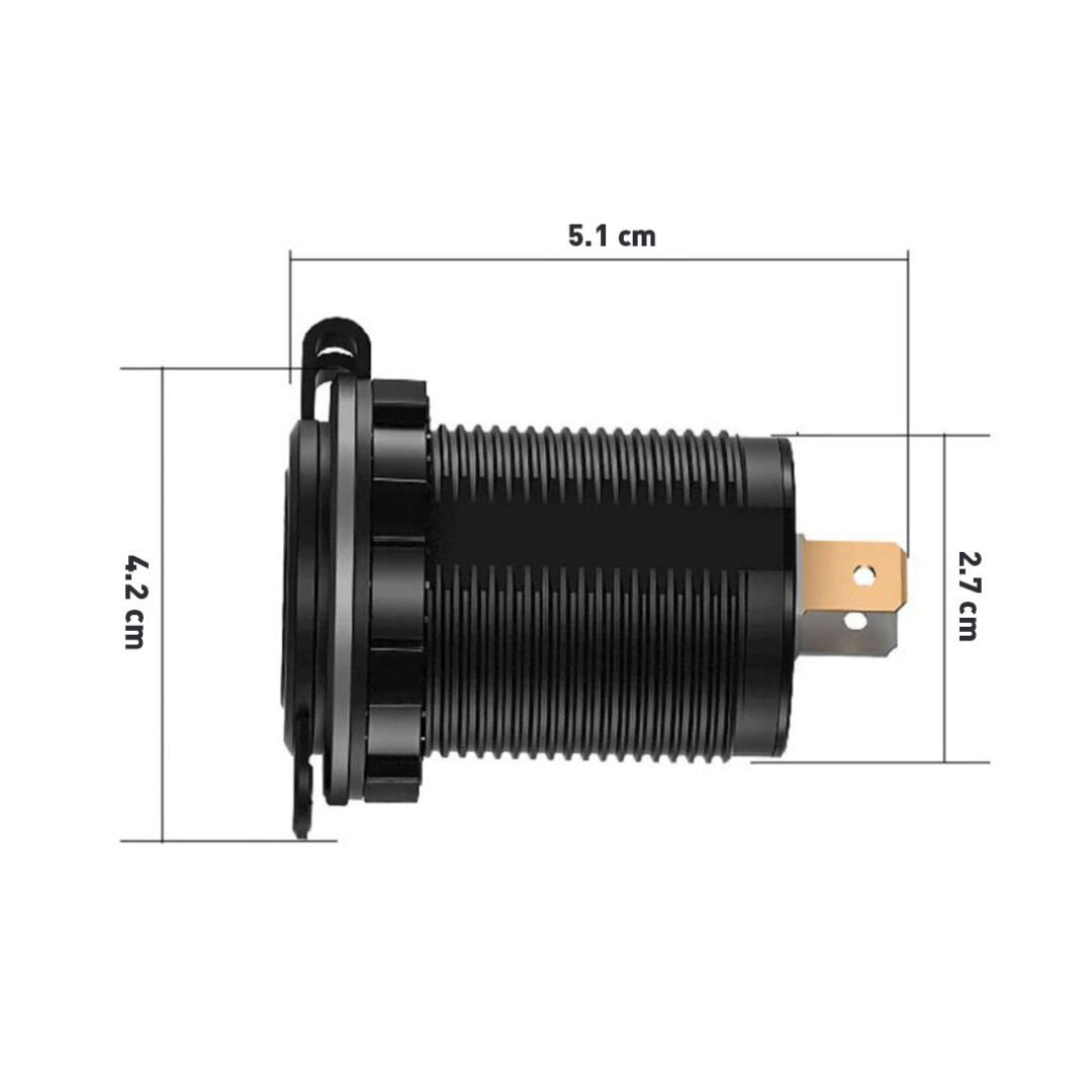 KNMASTER Knmaster Evrensel Marin Tipi Kırmızı Ledli Çift Usb ve Tek Hızlı Şarjlı Soket