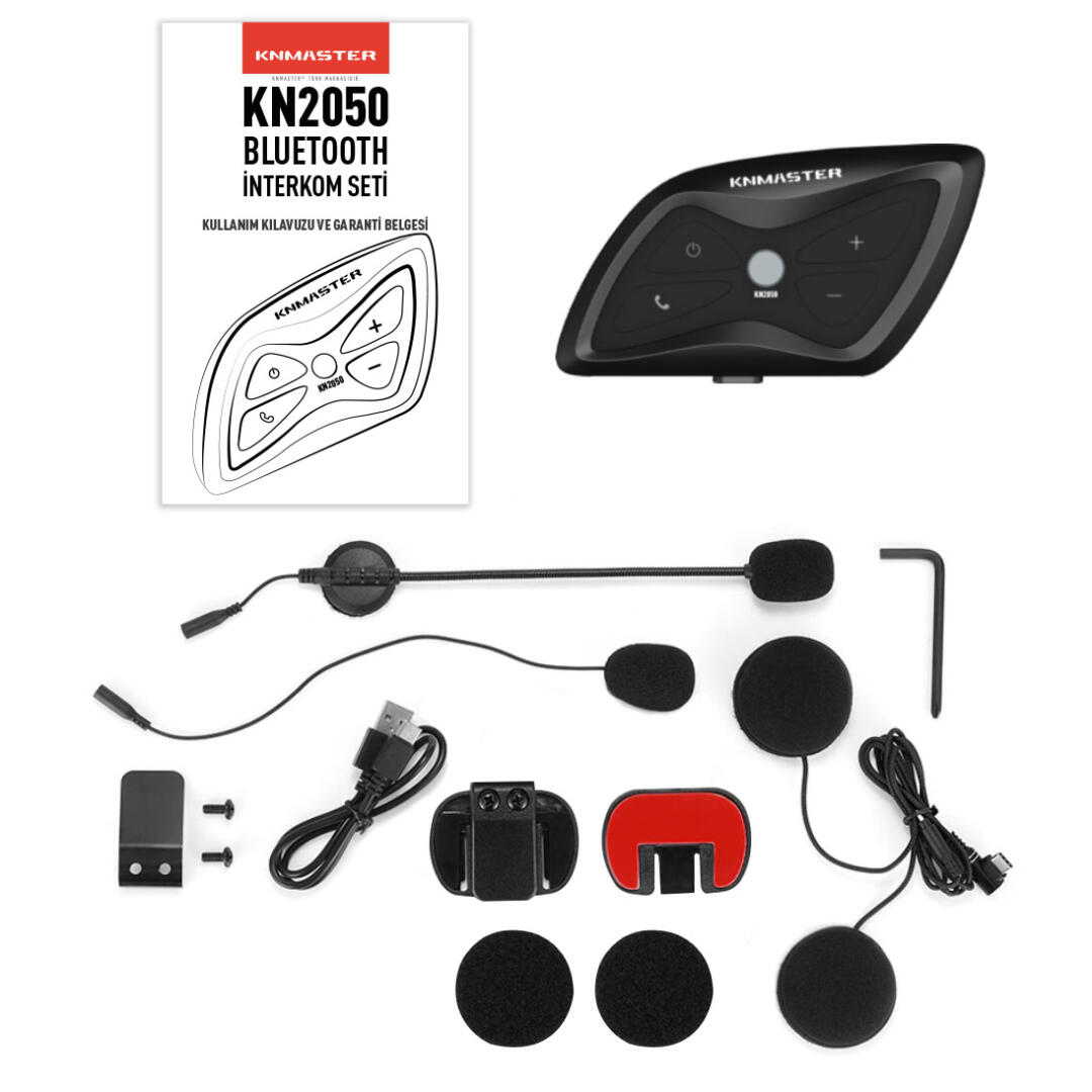 KNMASTER Knmaster KN2050 Motosiklet Kask İnterkom Bluetooth Intercom Kulaklık Seti
