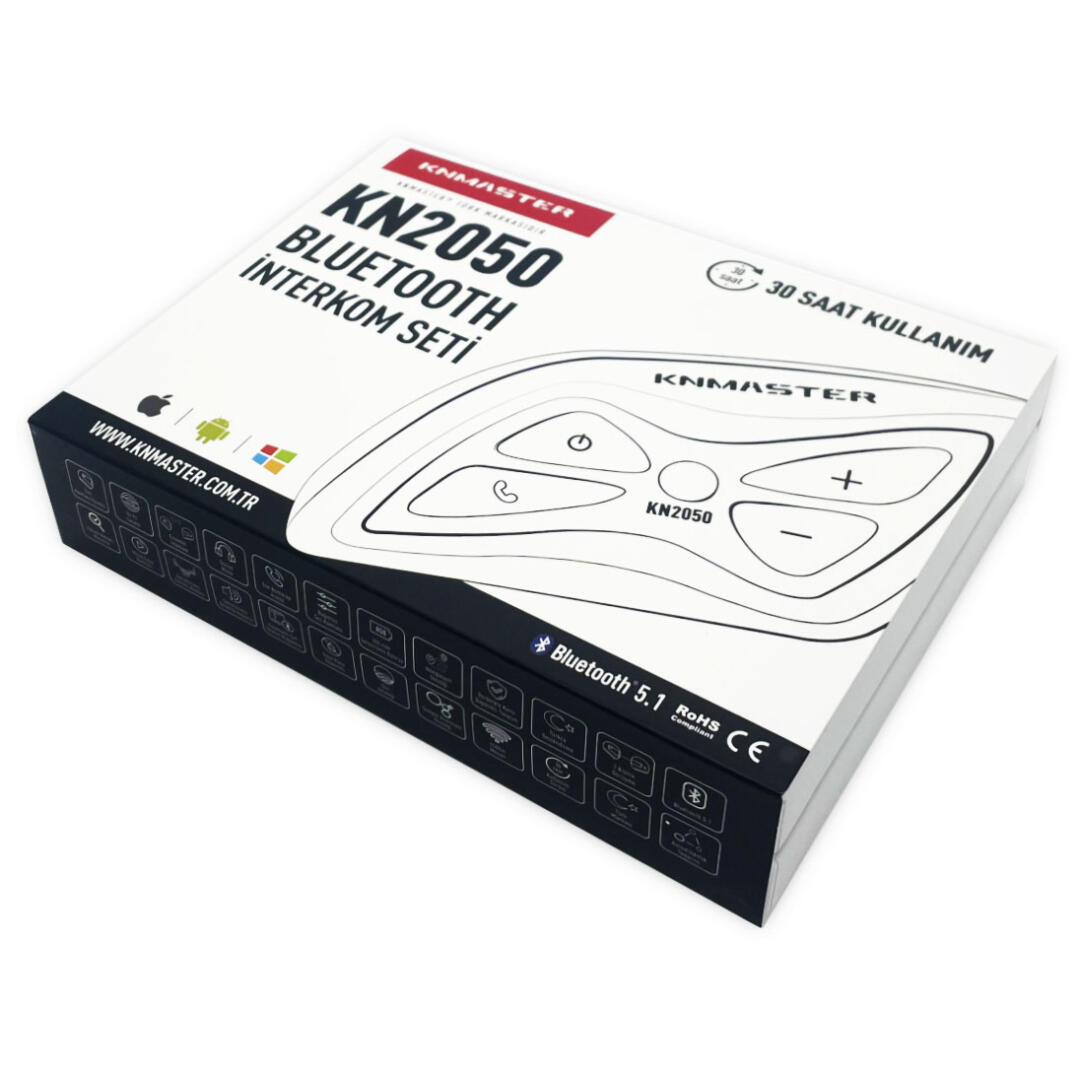 KNMASTER Knmaster KN2050 Motosiklet Kask İnterkom Bluetooth Intercom Kulaklık Seti