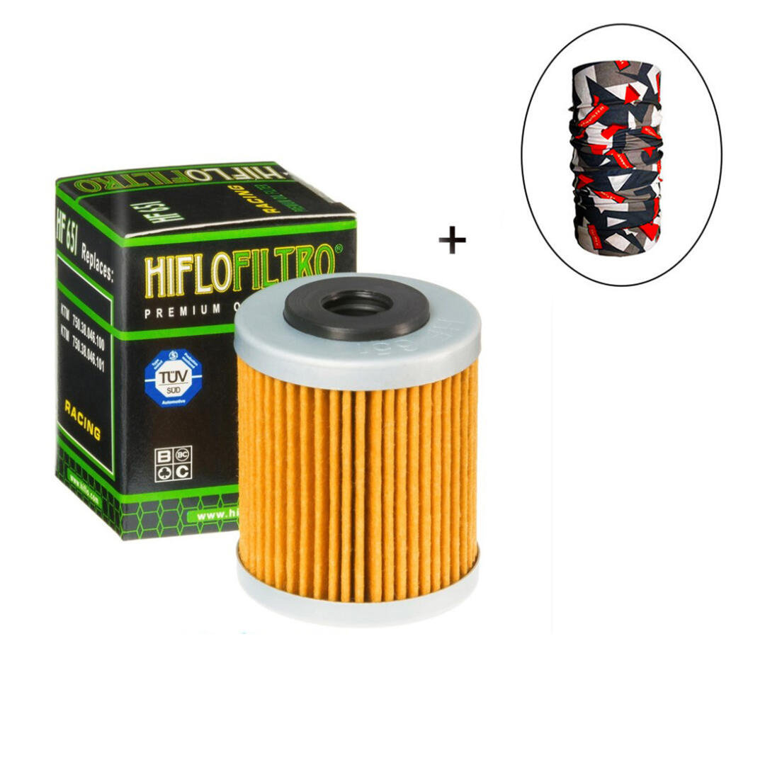 Hiflo Filtro HİFLO HF 651 YAĞ FİLTRESİ + Knmaster Bandana Hediyeli (STOK SORARAK ALINIZ)