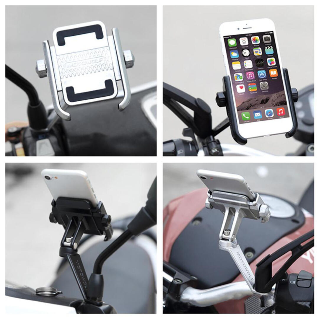 Motowolf Motowolf Alüminyum Gövde Ayna Bağlantılı Motosiklet Bisiklet Telefon Tutucu