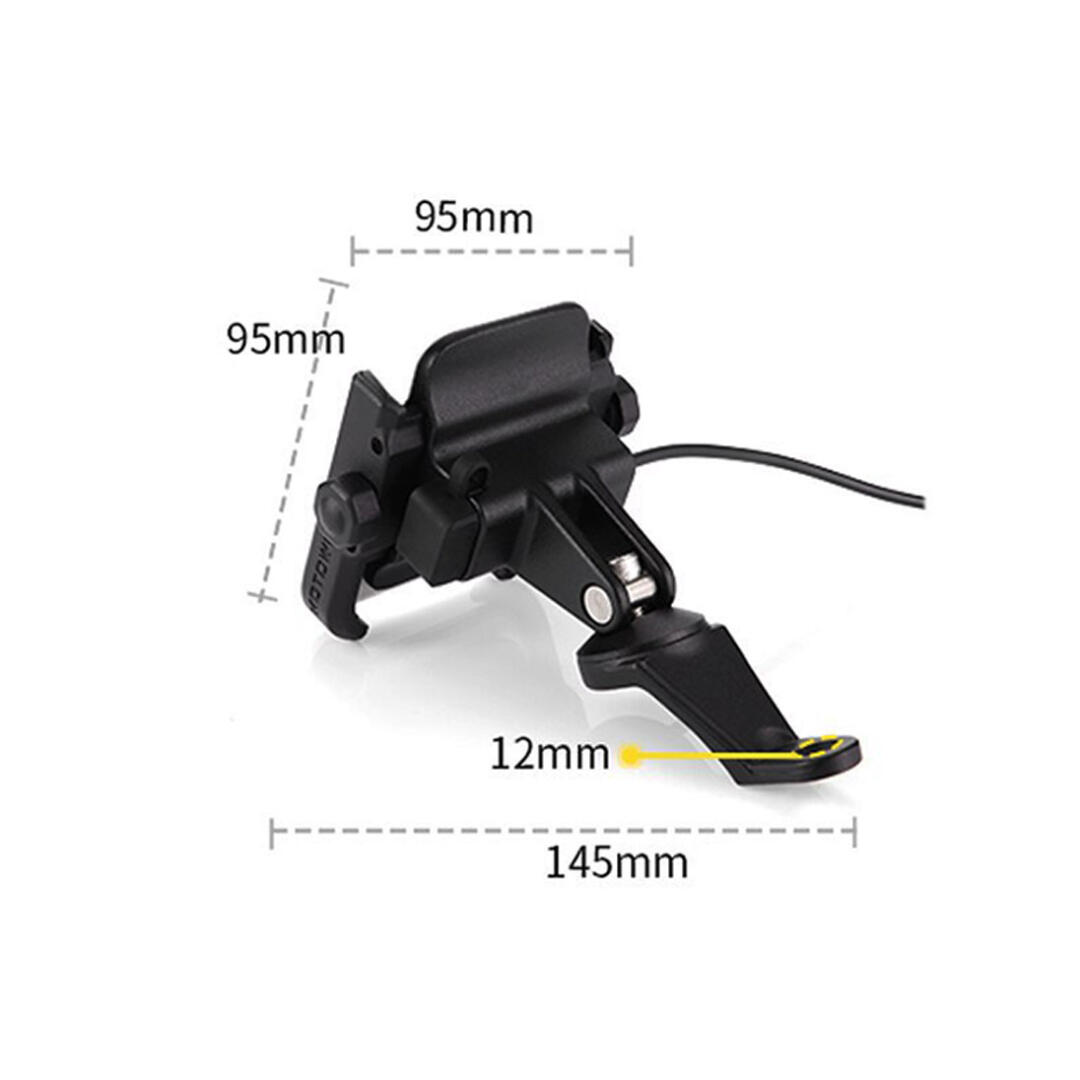 Motowolf Motowolf Alüminyum Gövde Usb Şarj Soketli Ayna Bağlantılı Motosiklet Bisiklet Telefon Tutucu