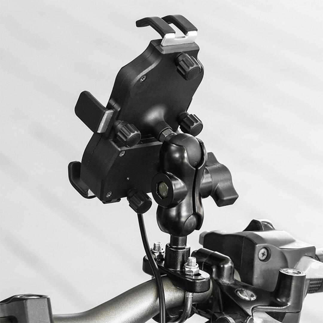 Motowolf Motowolf USB Şarj Soketli Ayna ve Gidon Bağlantılı Telefon Tutucu