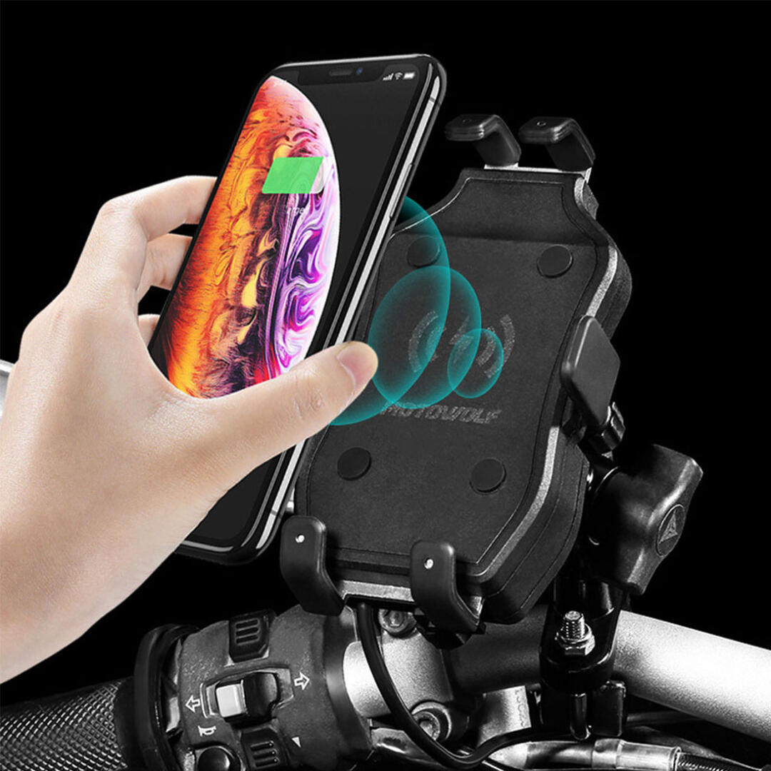 Motowolf Motowolf Ayna ve Gidon Bağlantılı Wireless Şarjlı Telefon Tutucu