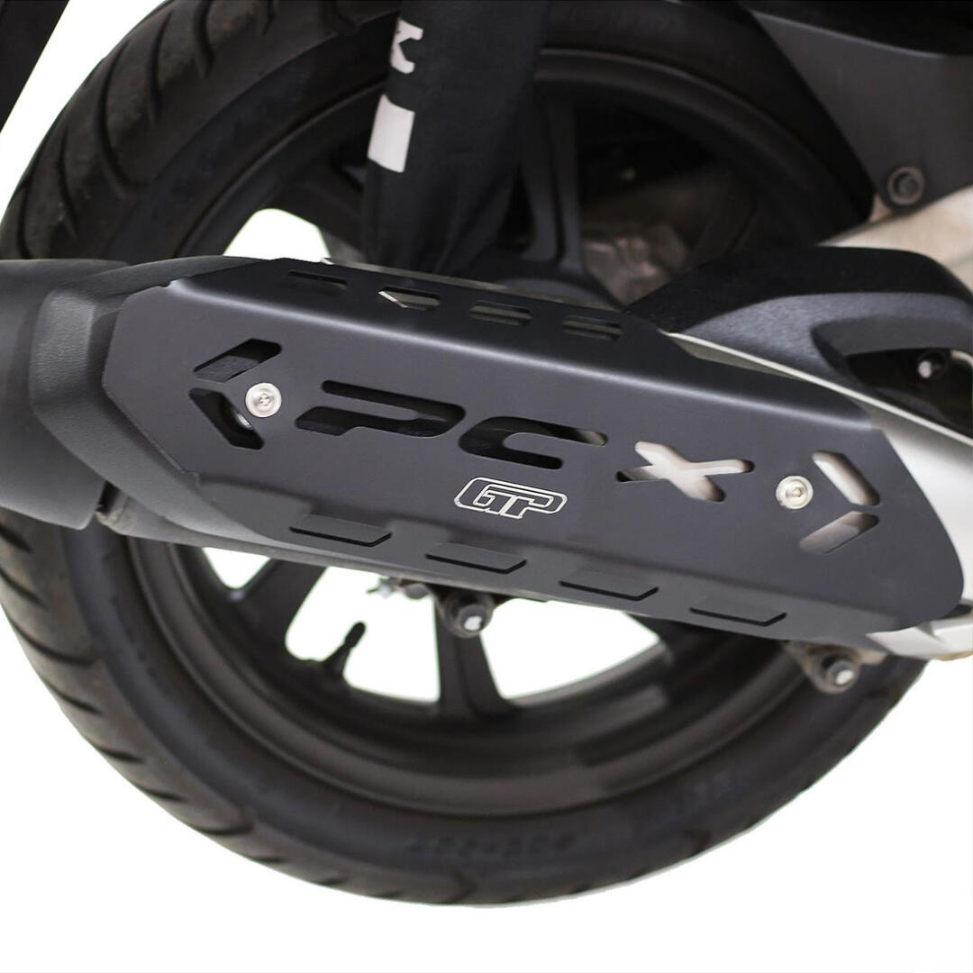 HONDA GP Kompozit Honda PCX 125 / 150 2018-2023 Uyumlu Egzoz Koruma Kapağı Siyah GP09330200101877