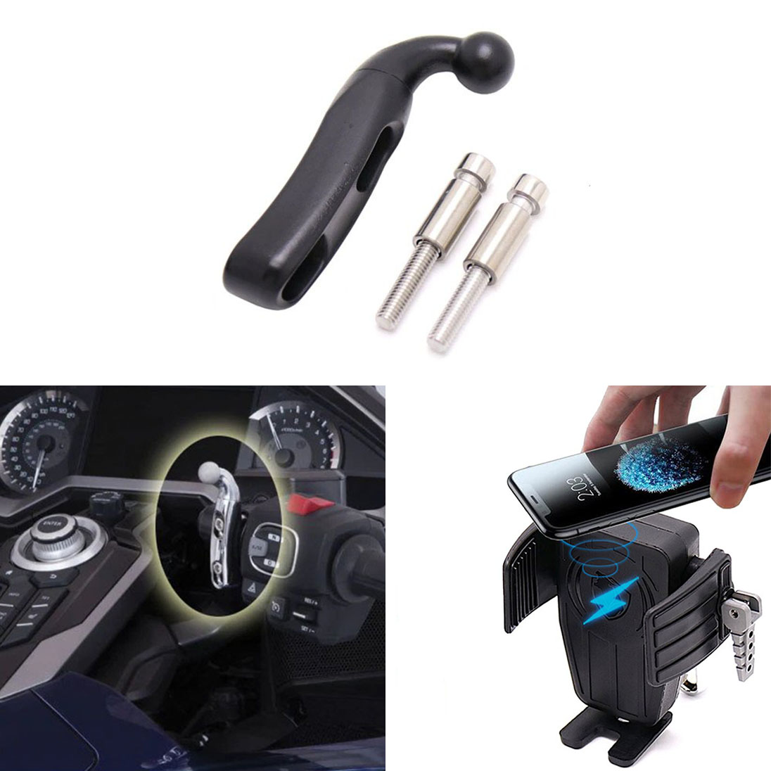 KNMASTER Knmaster GoldWing Uyumlu Wireless Şarjlı Telefon Tutucu