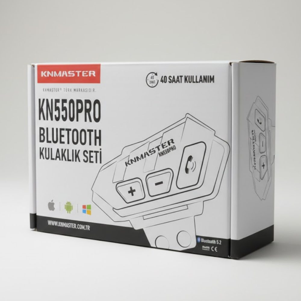 Knmaster KN550 PRO Motosiklet Bluetooth Kulaklık Mikrofon Seti