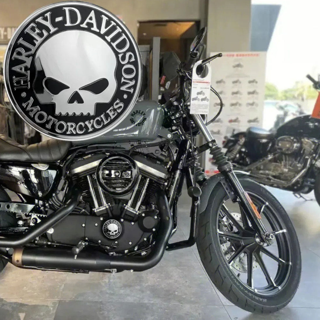 Harley Davidson Kuru Kafa 3D Kabartmalı Alüminyum Sticker