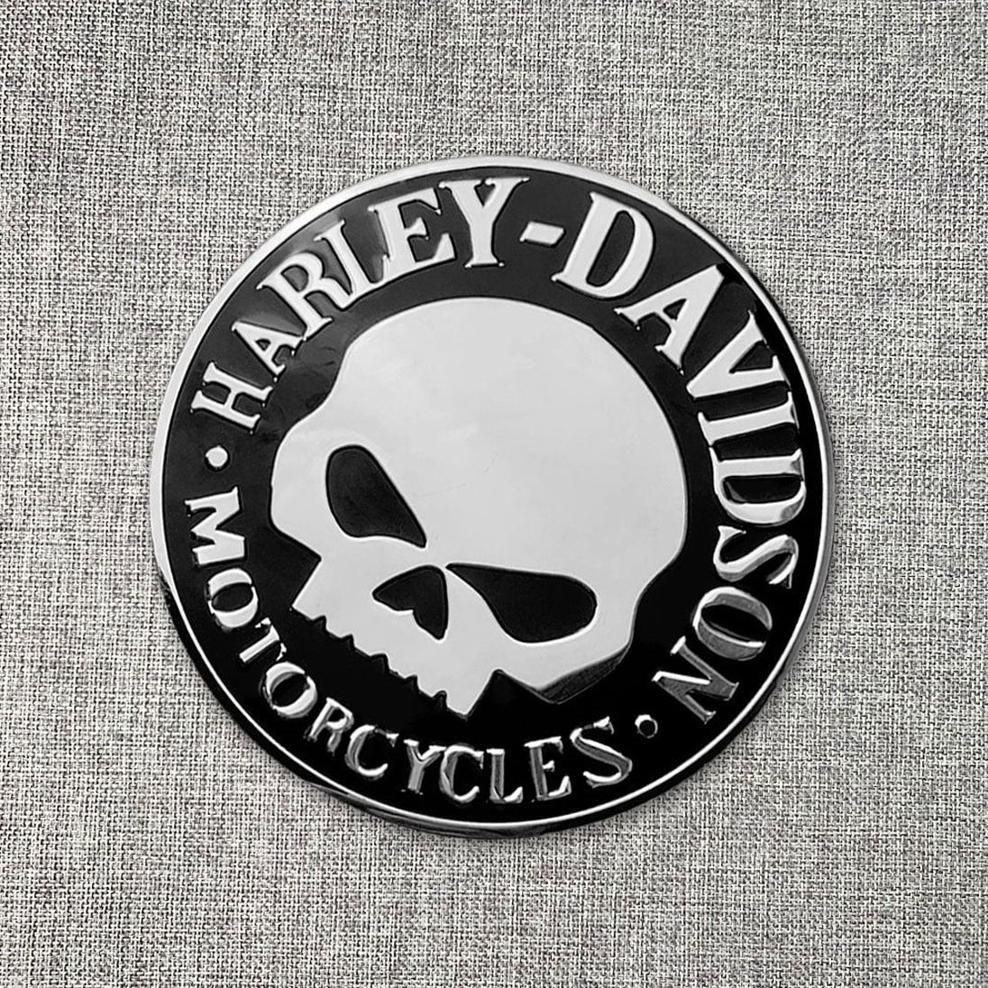 Harley Davidson Kuru Kafa 3D Kabartmalı Alüminyum Sticker