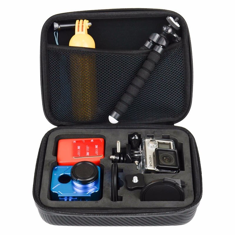 GoPro Aksiyon Kamera + Knmaster GoPro Orta Boy Karbon Çanta