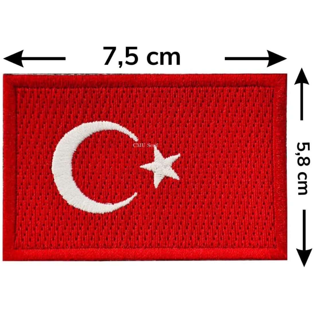 Türk Bayrağı Patch Kırmızı Nakış