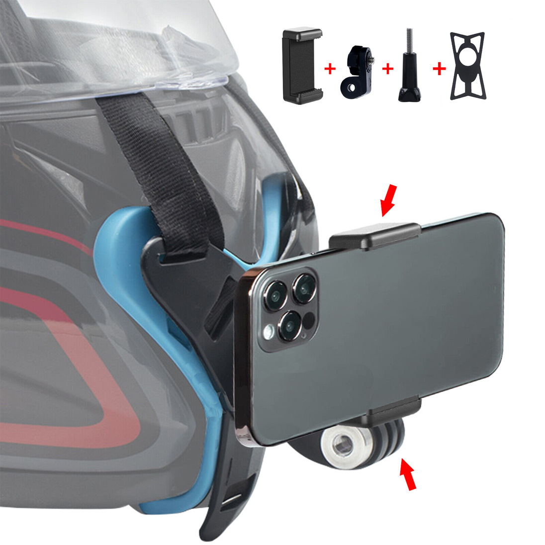 Motosiklet Kask Çene Kayışı Telefon Tutucu GoPro Uyumlu