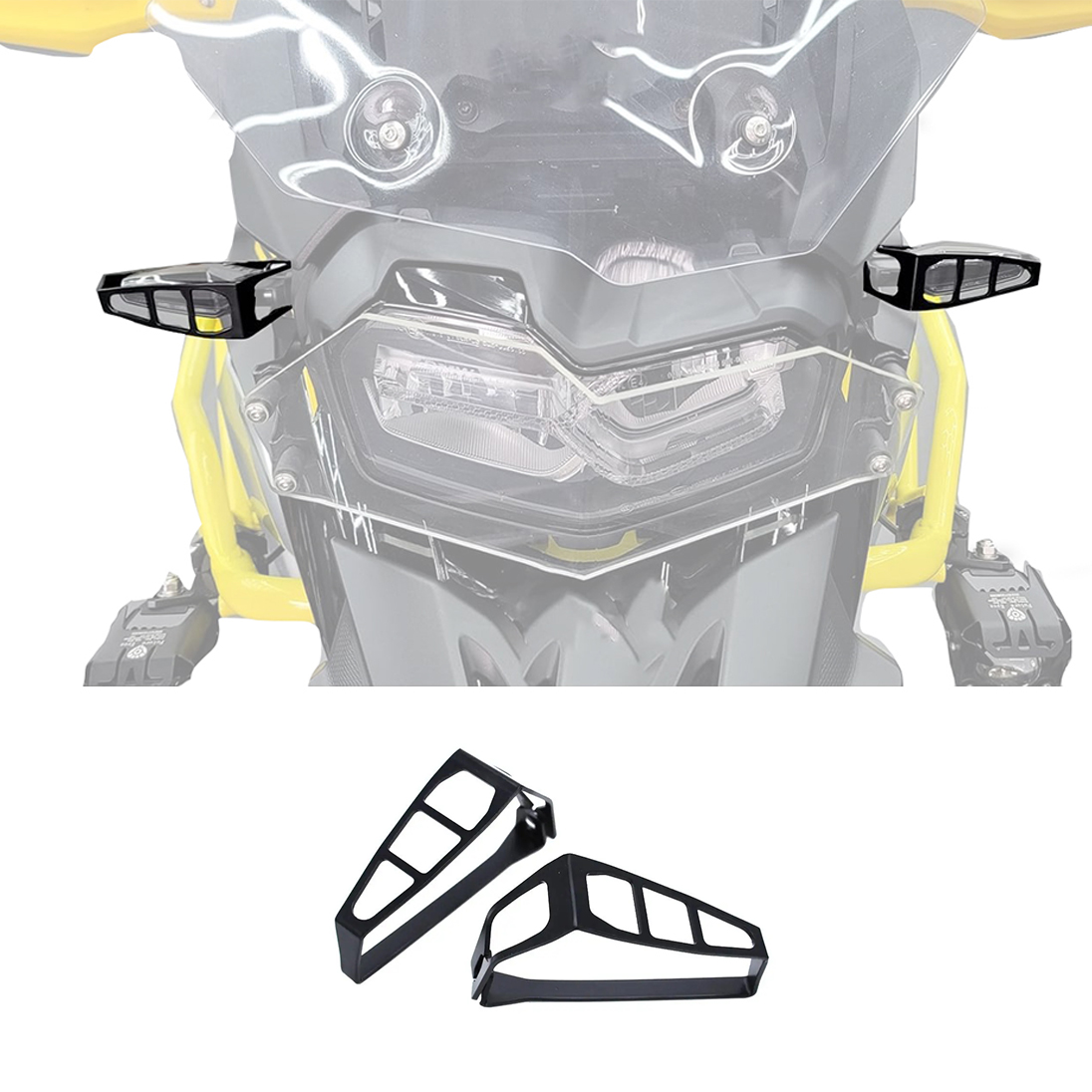 Motosiklet Ön Dönüş Sinyalleri İçin Izgaralı Alüminyum Alaşımlı Koruma Kapağı Motosiklet Ön Dönüş Sinyalleri İçin Izgaralı Alüminyum Alaşımlı Koruma Kapağı