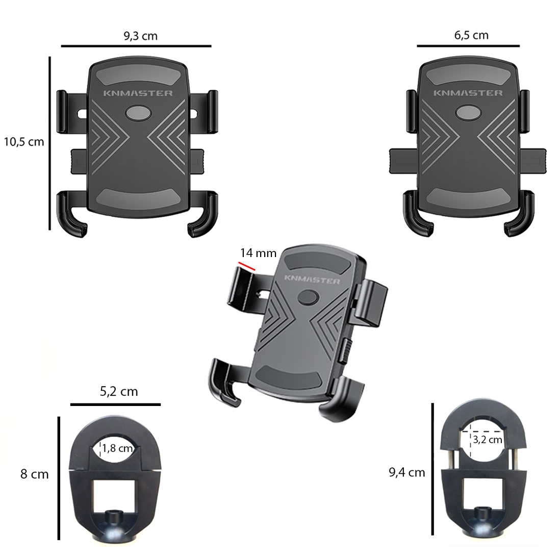 Knmaster TT-600U Tüm Motosikletlere Uyumlu Usb’li Telefon Tutucu