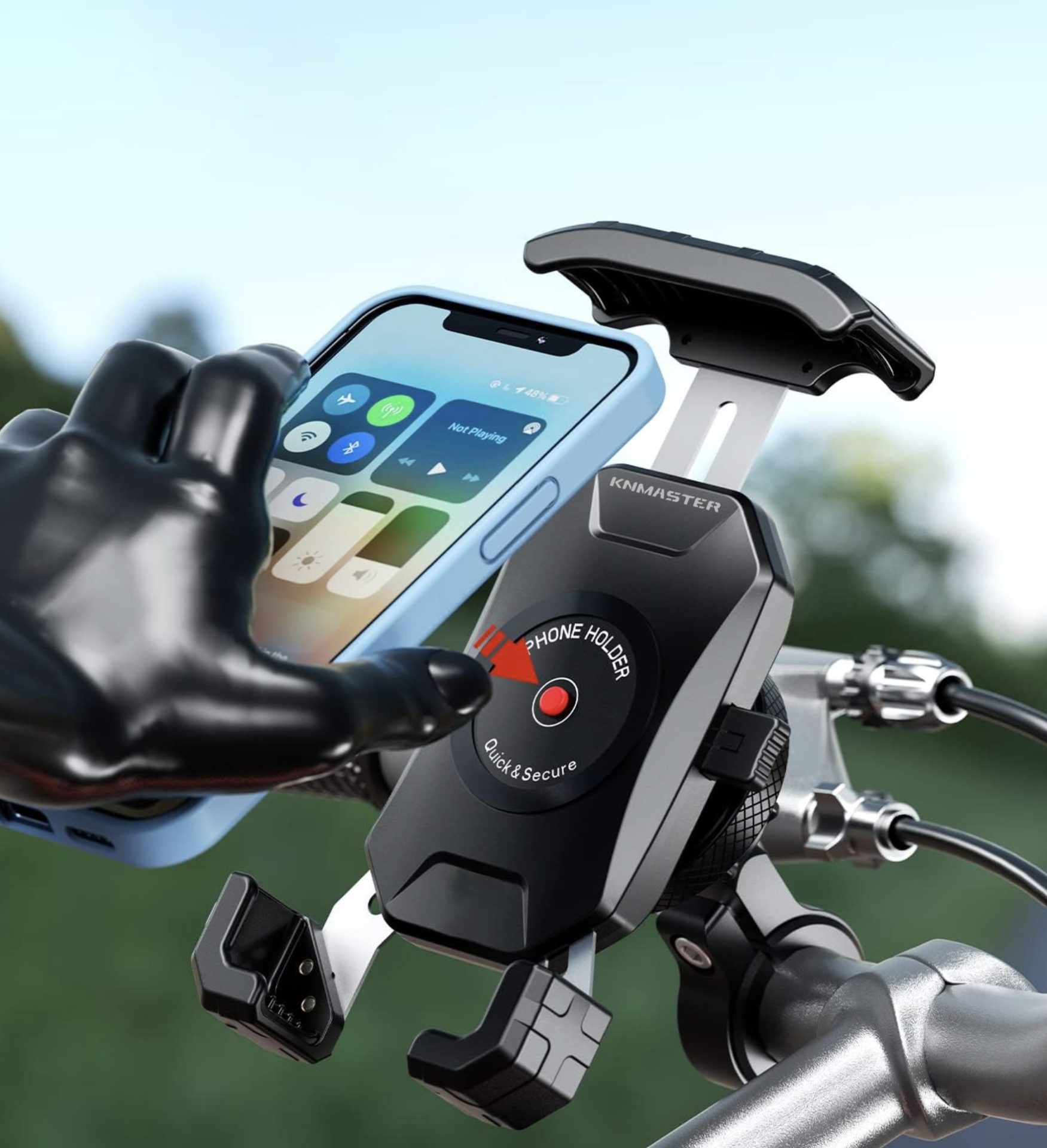 Knmaster TT-500 Titreşim Engelleyici Tüm Motosikletlere Uyumlu Telefon Tutucu