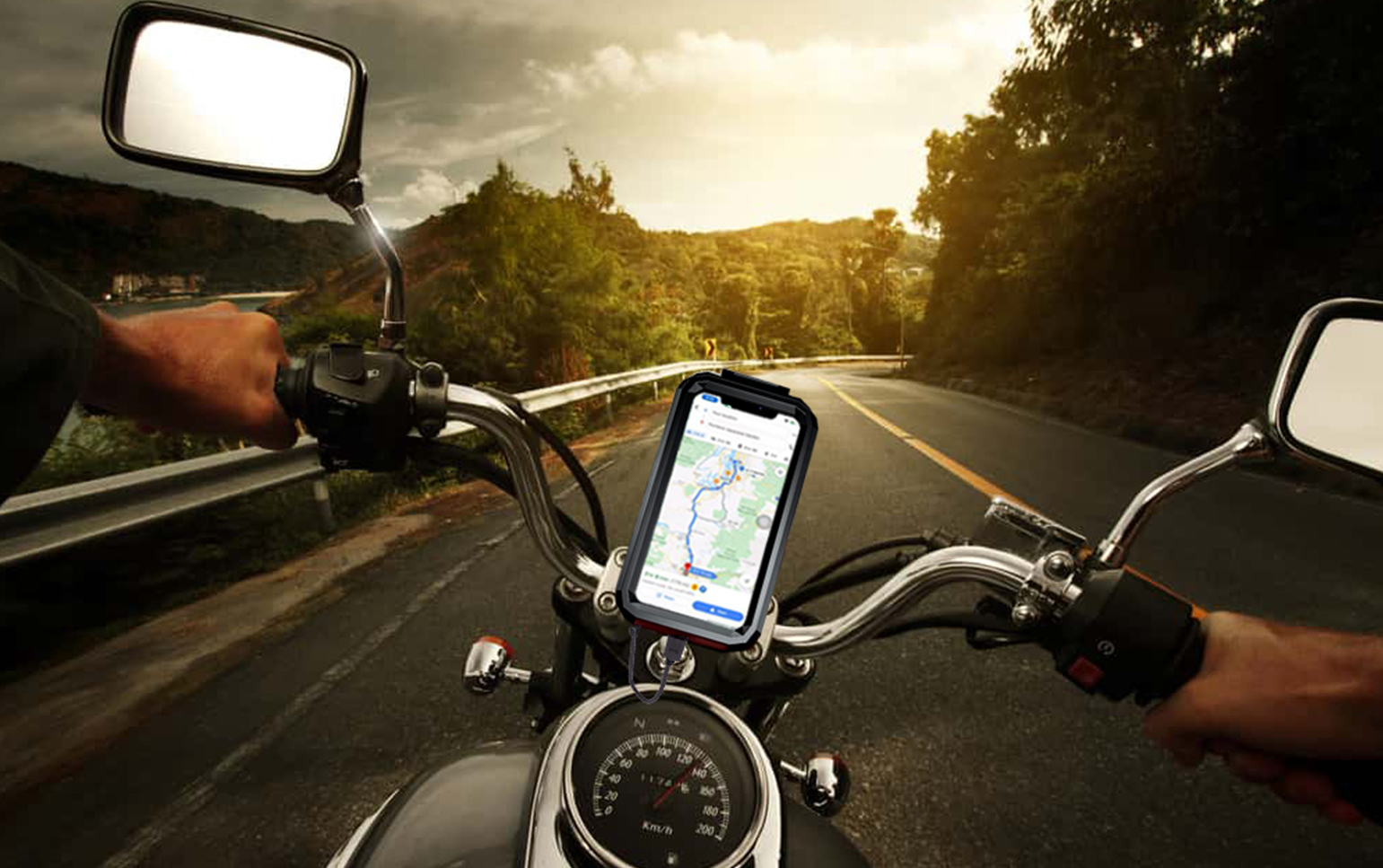Knmaster TT-950WU Titreşim Engelleyici Usb’li Tüm Motosikletlere Uygun Telefon Tutucu