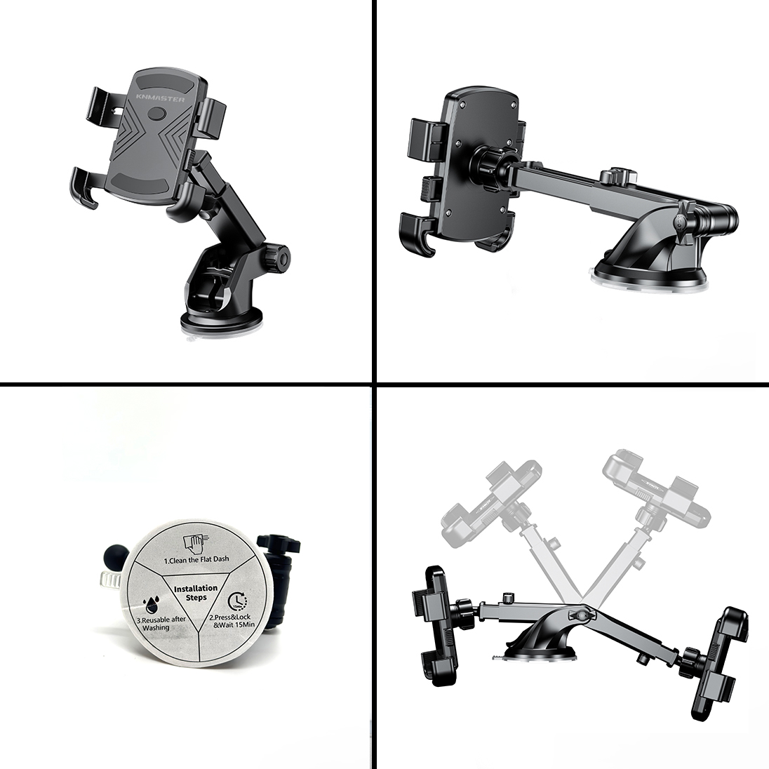 Knmaster TT-600A Vakumlu Araç İçi Telefon Tutucu