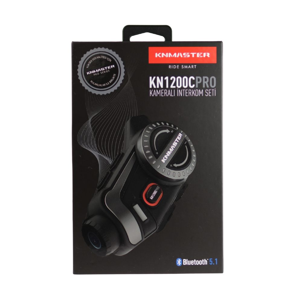 KNMASTER KN1200C PRO Kameralı Motosiklet Kask Bluetooth Intercom Kulaklık Seti