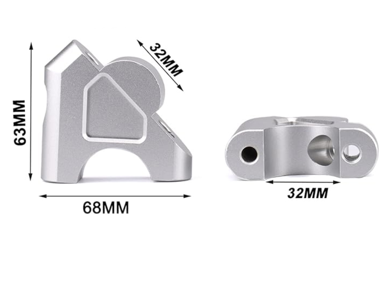 Knmaster 32 mm Motosiklet Gri Gidon Yükseltme Aparatı  