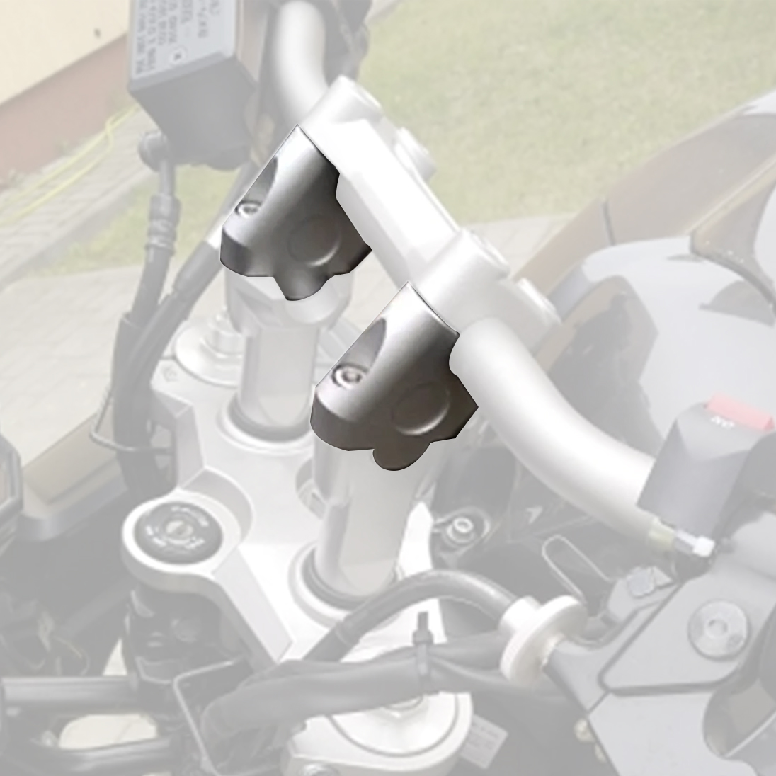 Knmaster 22 mm Motosiklet Gri Gidon Yükseltme Aparatı  