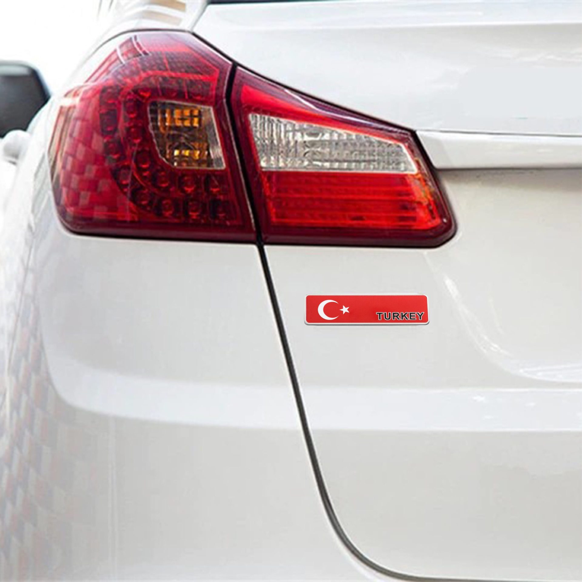 Ülke Bayrakları Alüminyum Sticker Uzun