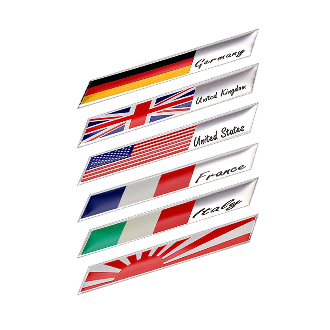 Ülke Bayrakları Çubuk Tasarımlı Alüminyum Sticker Etiket Ülke Bayrakları Çubuk Tasarımlı Alüminyum Sticker Etiket