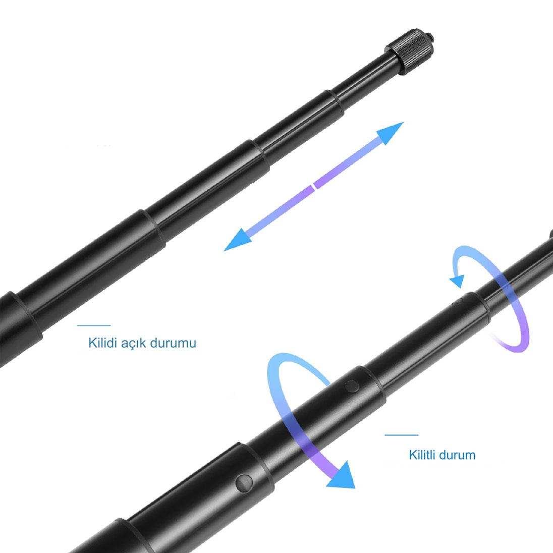 Knmaster Metal Görünmez Monopod Selfie Çubuğu
