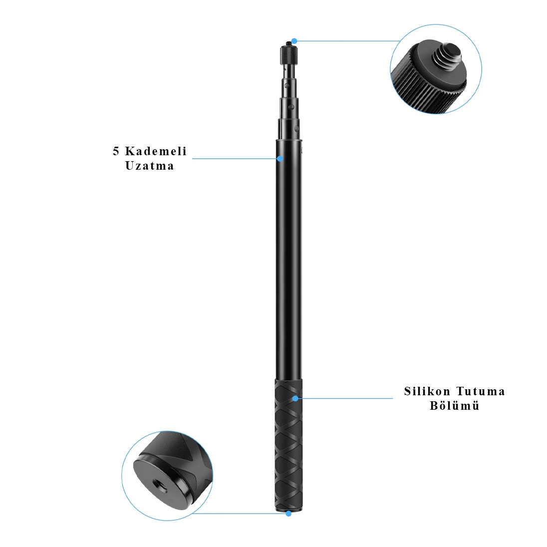 Knmaster Metal Görünmez Monopod Selfie Çubuğu