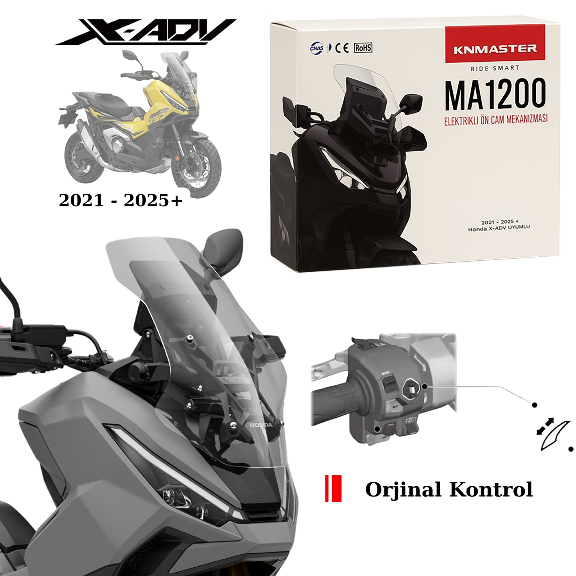HONDA KNMASTER MA1200 Elektrikli Ön Cam Mekanizması – Honda X-ADV Uyumlu HONDA KNMASTER MA1200 Elektrikli Ön Cam Mekanizması – Honda X-ADV Uyumlu