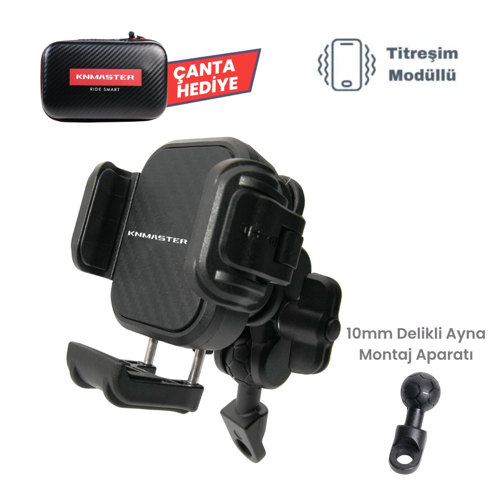 KNMASTER TT870 Titreşim Önleyicili Motosiklet Telefon Tutucu