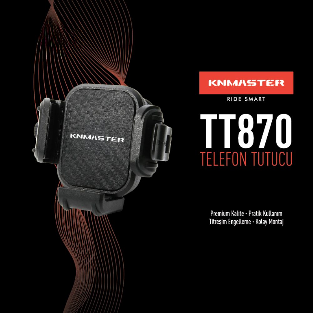 KNMASTER TT870 Titreşim Önleyicili Motosiklet Telefon Tutucu